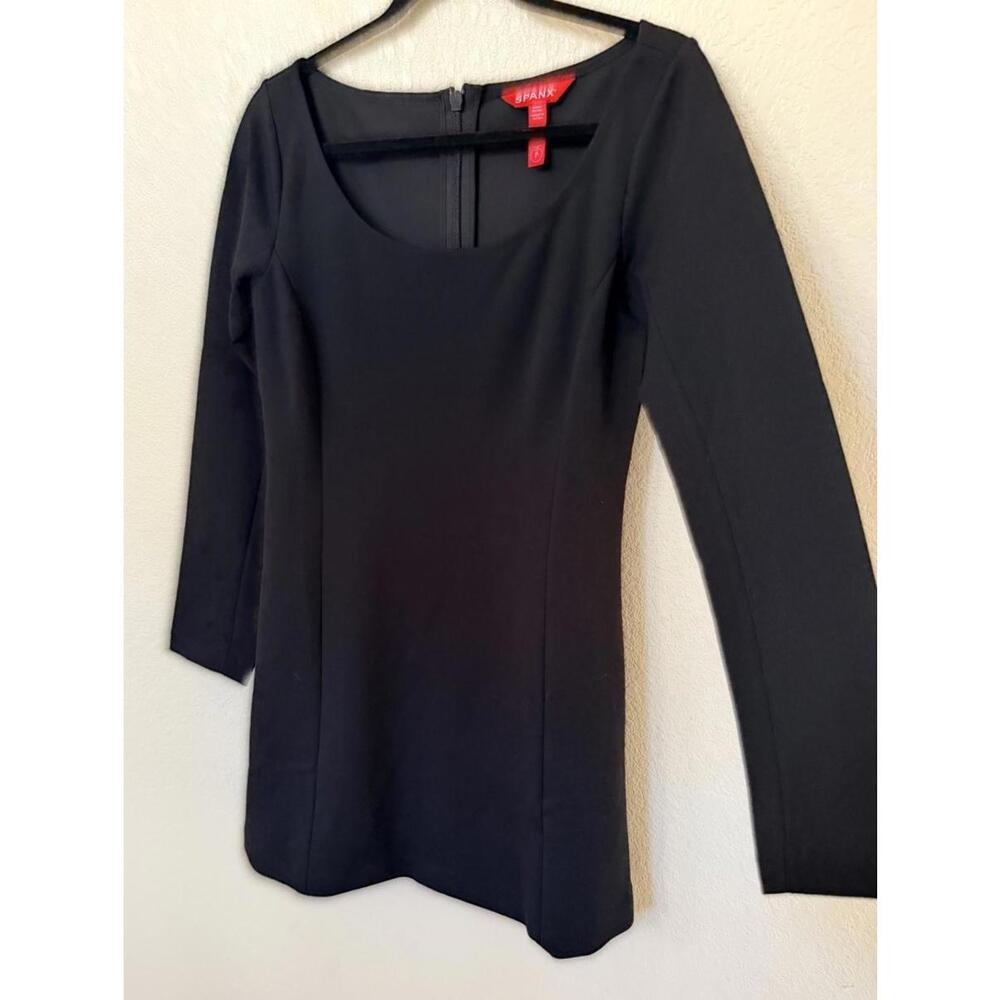 New SPANX Ballet Ponte Long Sleeve Mini Dress In Black Size S $168 - Picture 6 of 11